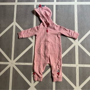 Carter’s Pink Dino Zip Onesie - 6M